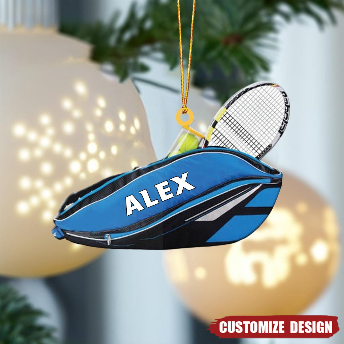 2024 New Release Personalized Tennis Backpacks Acrylic Christmas Ornament Gift For Tennis Lovers