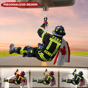 2024 New Release Personalized US/CA Firefighter Name & Department Car Hanging Ornament And Christmas Ornament