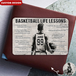 Personalized Basketball Life Lessons Wallet Card - Gift For Basketball Lovers