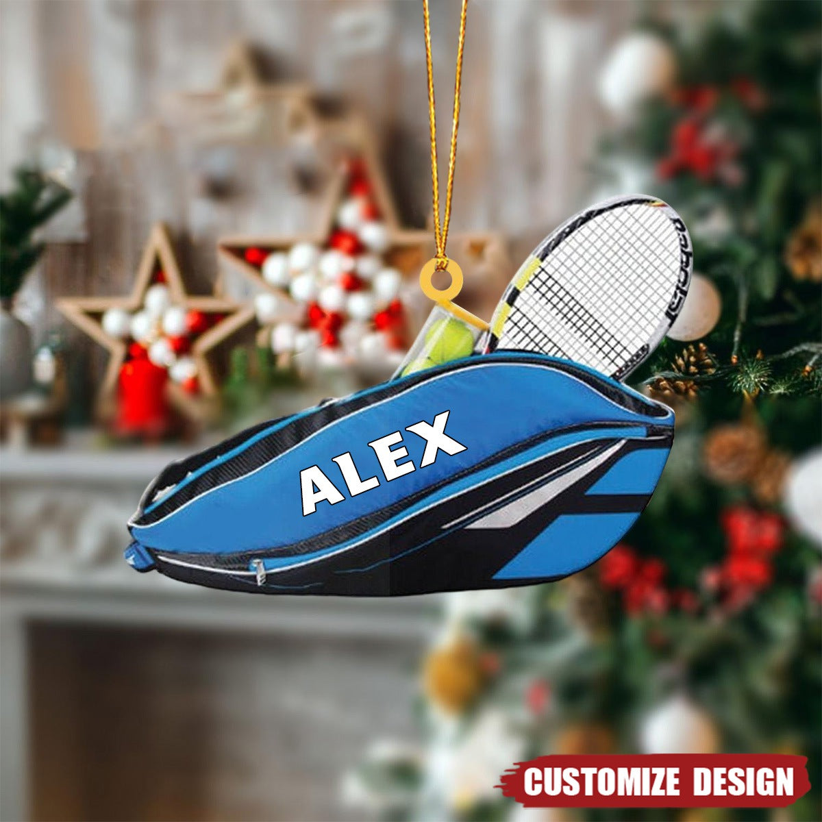 2024 New Release Personalized Tennis Backpacks Acrylic Christmas Ornament Gift For Tennis Lovers