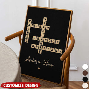 Family Crossword Art - Created In A Moment - Treasured Forever Personalized Poster