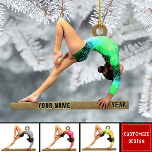 Personalized Gymnastics Acrylic Christmas Ornament - 2024 New Release