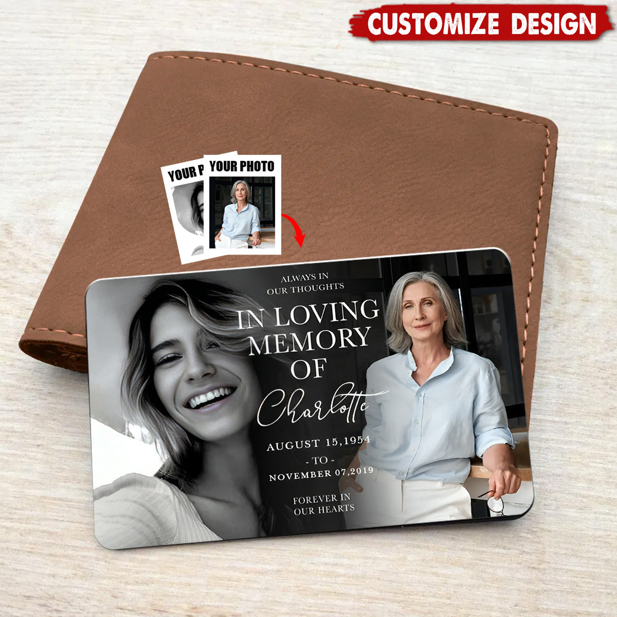 In Loving Memory - Personalized Photo Memorial Wallet Card