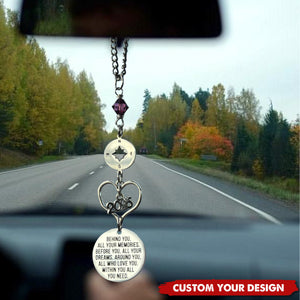 Personalized Behind you All Your Dreams Rearview Mirror Car Ornament, Graduation Gift For Her/Him