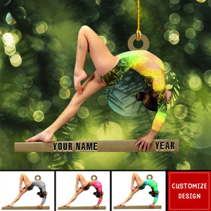 Personalized Gymnastics Acrylic Christmas Ornament - 2024 New Release