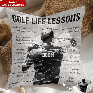 Gift For Golf Lovers-Personalized Golf Life Lessons Pillow