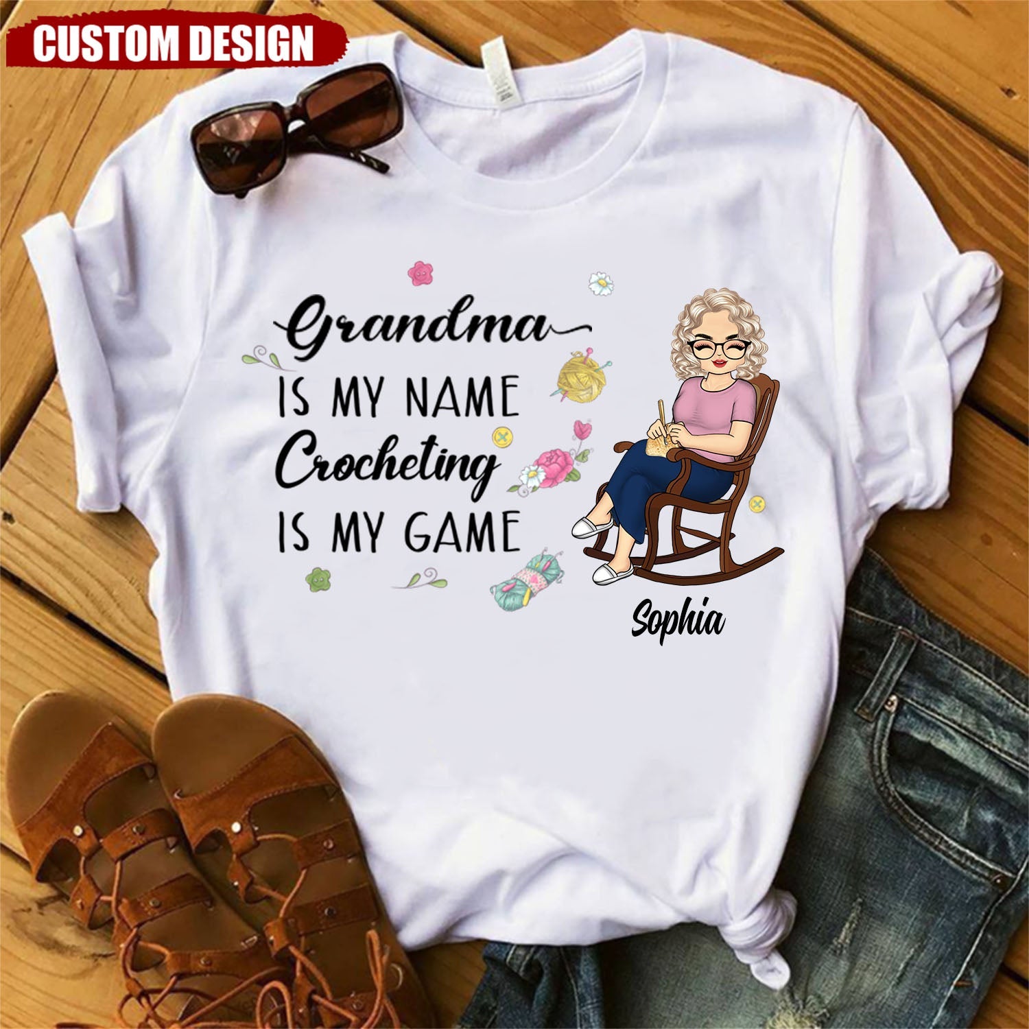 Crocheting Is My Game - Gift For Grandma And Mother - Personalized Shirt