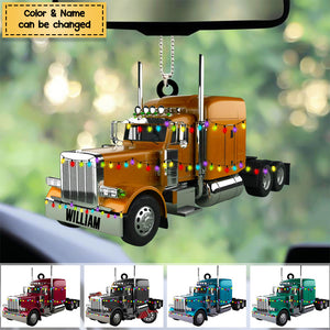 Personalized Truck Christmas Ornament / Keychain - Gift For Trucker