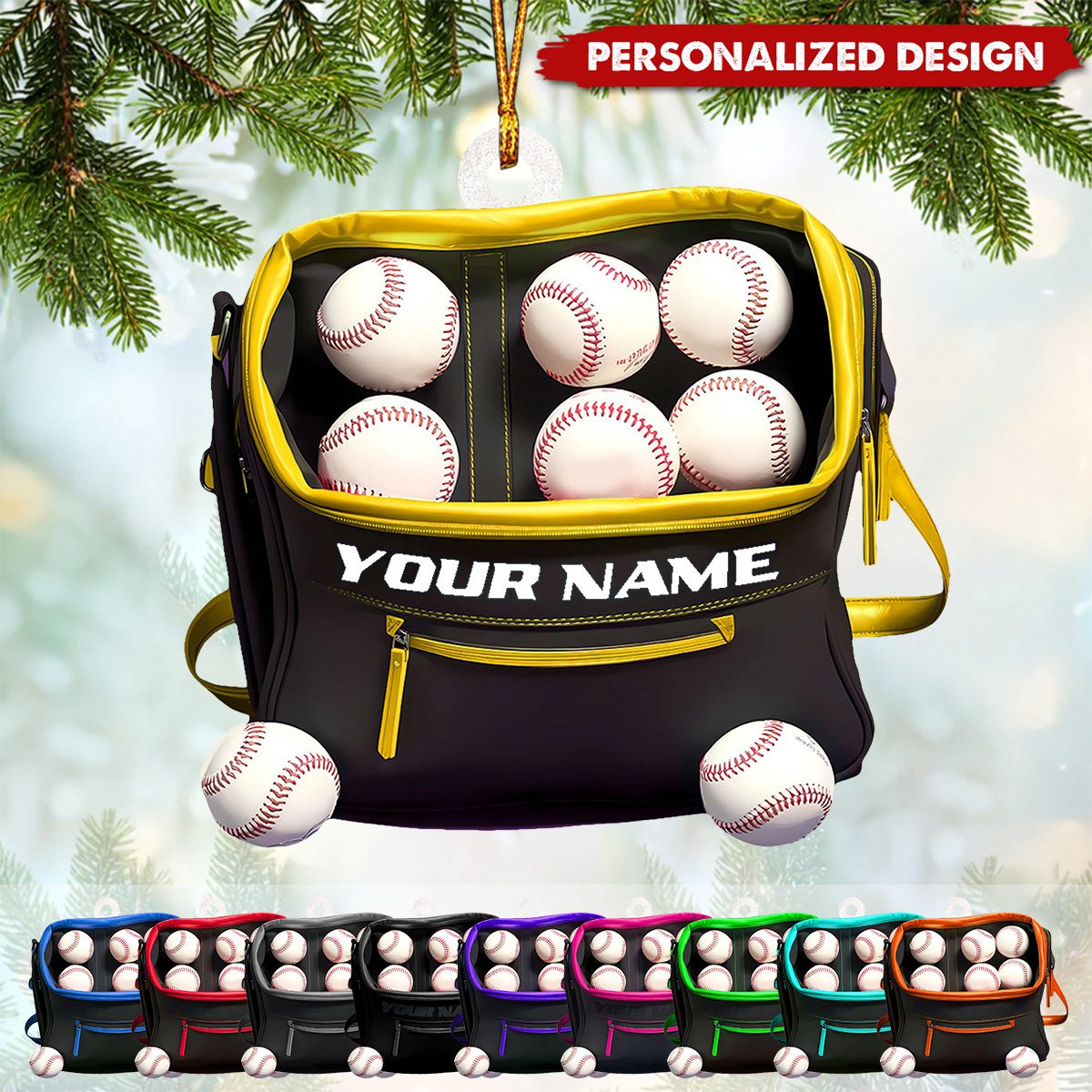 Personalized Baseball Bag Christmas Ornaments-Gifts For Baseball Lovers-2024 New Release