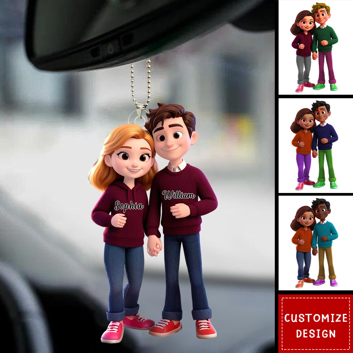 Personalized Cute Couple Ornament - Gift For Couple