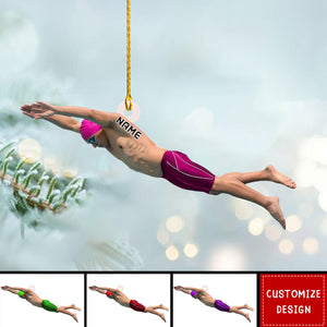 Personalized Swimming Christmas Ornament Gift For Swimmer - 2024 New Release