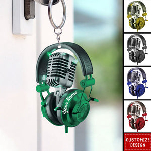 Personalized Microphone Keychain - Gifts For Sing Lover