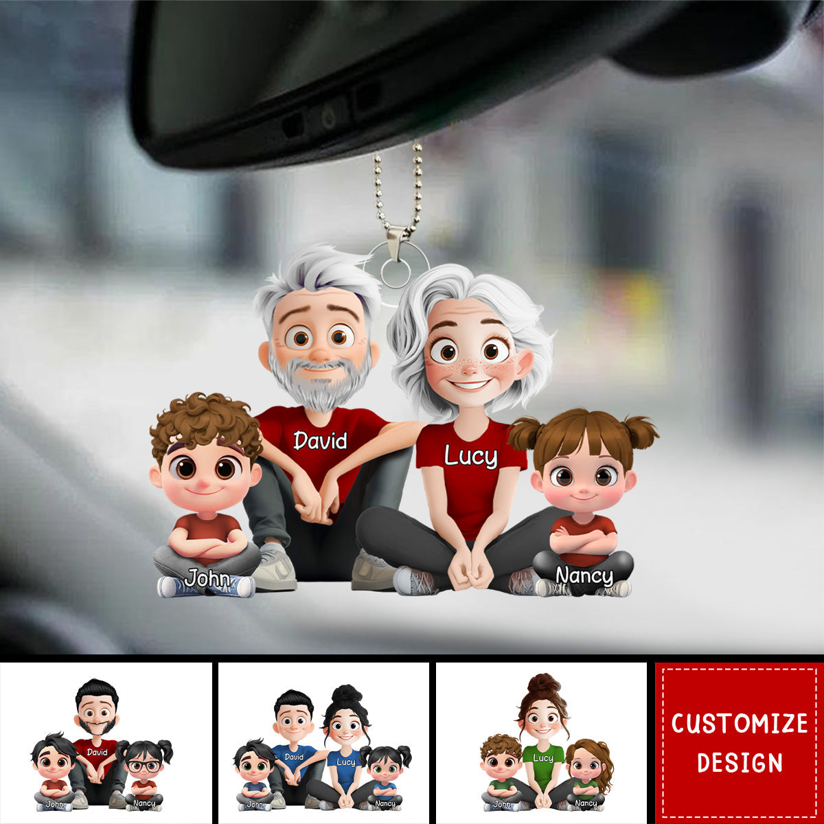 Personalized Cute Cartoon Family Ornament - Gift For Your Family