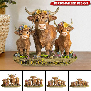 This Mom Loves Her Herd Highland Cow-Personalized Acrylic Plaque