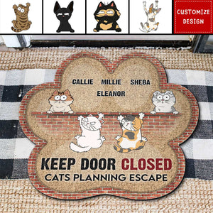 Cats Planning Escape - Personalized Doormat