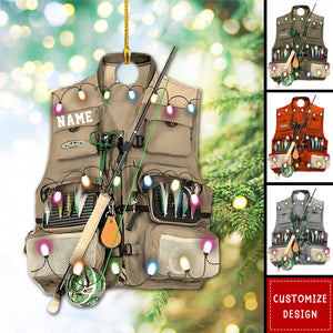 Personalized Fishing Vest Christmas Ornament, Gift For Fishing Lovers - 2024 New Release