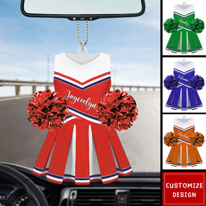 Personalized Cheerleading Pom pom Girl Car Ornaments