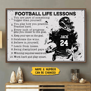 Football Life Lessons - Personalized Football Poster, Gift For Football Players