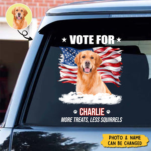 Custom Photo Talk Is Cheap, Voting Is Free - Dog Personalized Decal - Gift For Pet Owners, Pet Lovers