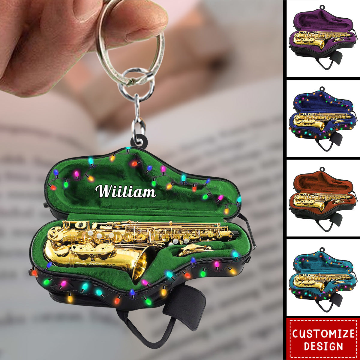 Personalized Saxophone Keychain - Gifts For Saxophonist