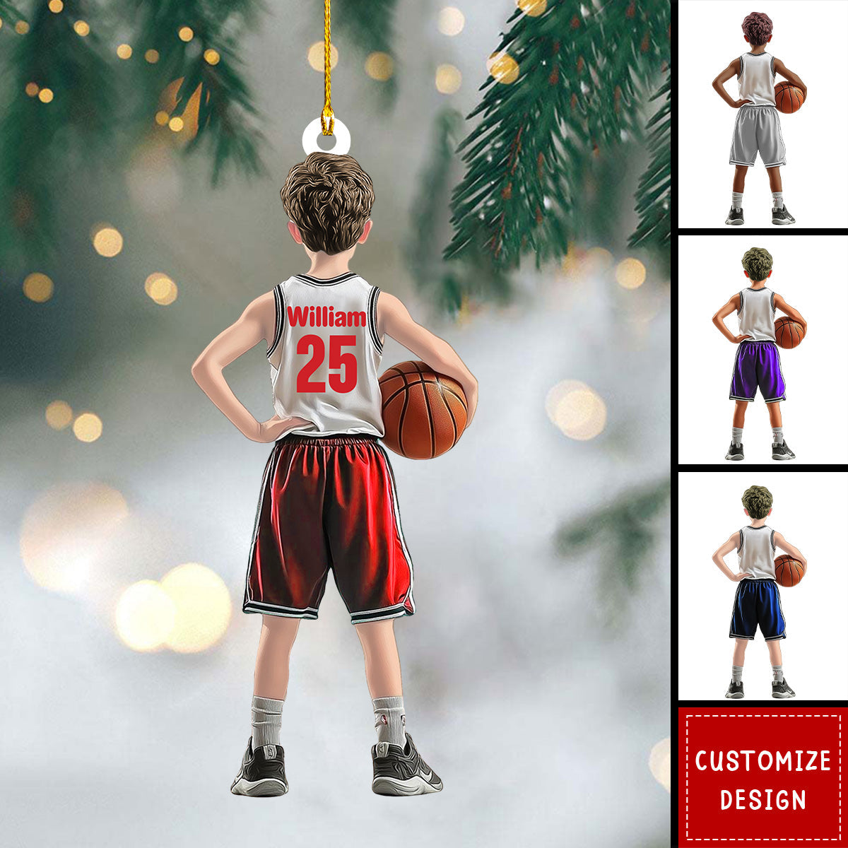 Personalized Kid Basketball Player Ornament - Gift For Basketball Young Lovers  - 2024 New Release