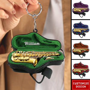 Personalized Saxophone Keychain - Gifts For Saxophonist