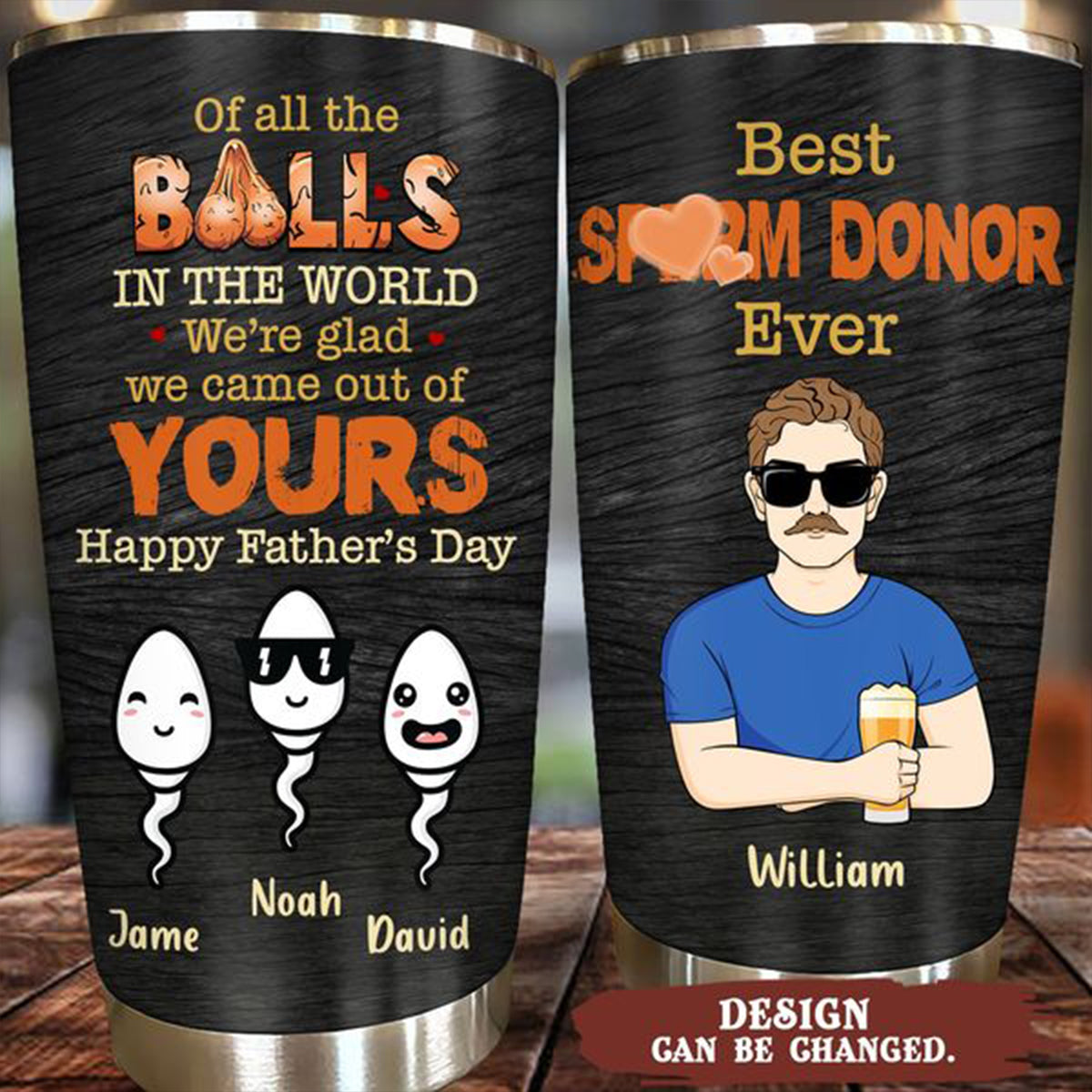 Custom Personalized Best Dad Tumbler - Best Gift Idea For Father's Day - Best Sperm Donor Ever