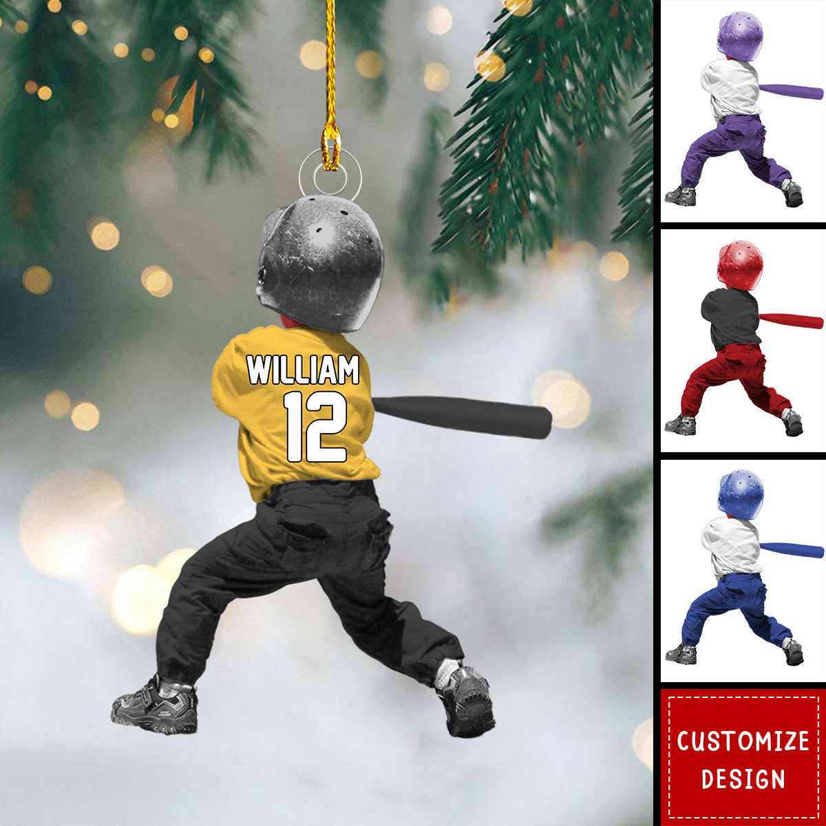 Personalized BaseBall Acrylic Christmas Ornament - BaseBall Ornament Gift For Kid