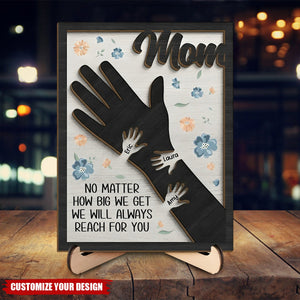 Your Love Ties Our Family Together - Family Personalized Custom 2-Layered Wooden Plaque With Stand - Gift For Mom, Grandma