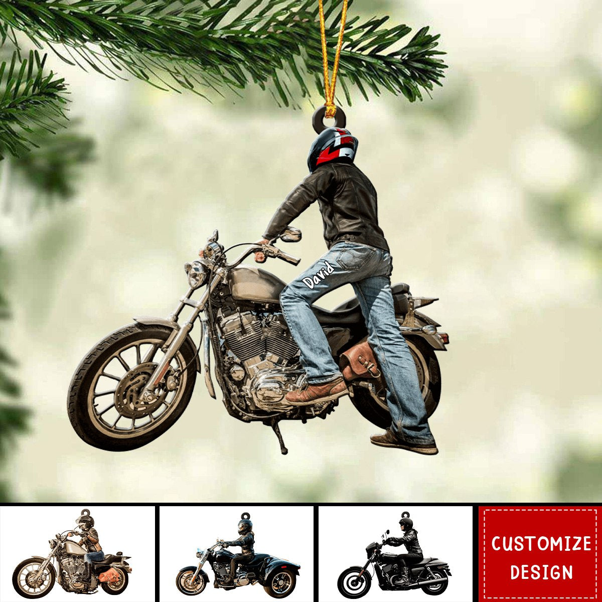 2024 New Release - Personalized Biker Hanging Ornament Christmas