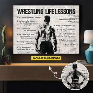 Personalized Wrestling Life Lessons Poster-Gift For Wrestling Lovers