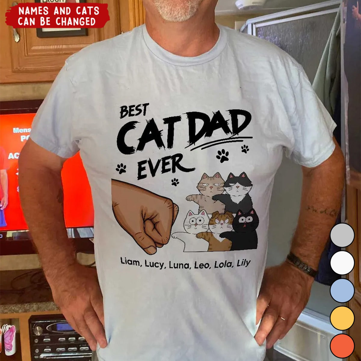 Best Cat Dad Personalized Shirt, Funny Father's Day Gift For Cat Dad