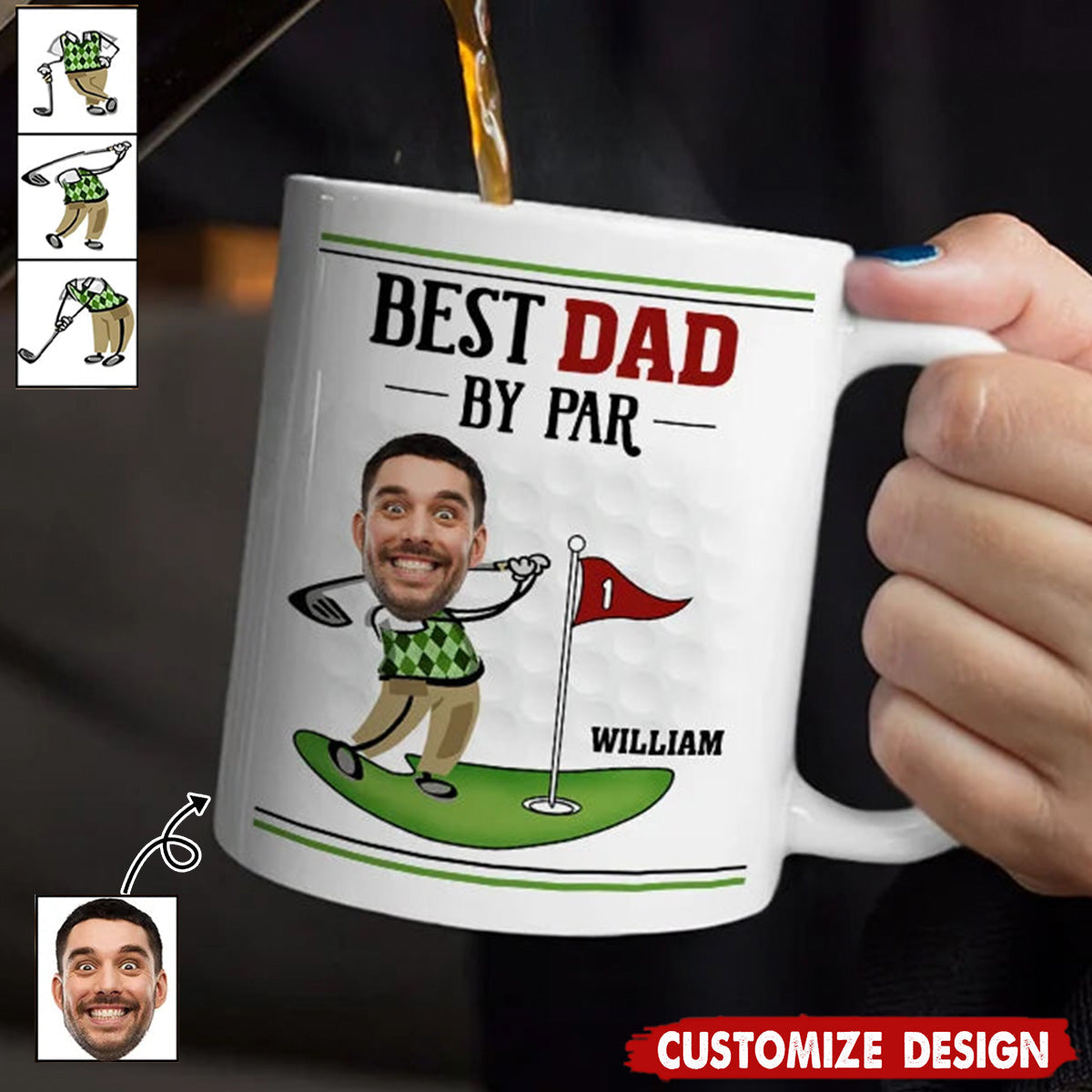 Best Dad By Par-Personalized Mug