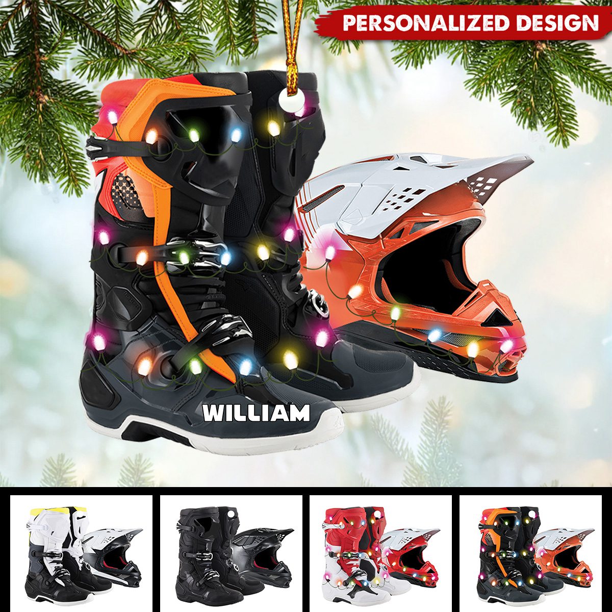 2024 New Release Personalized Ornament Motocross Boots Helmet