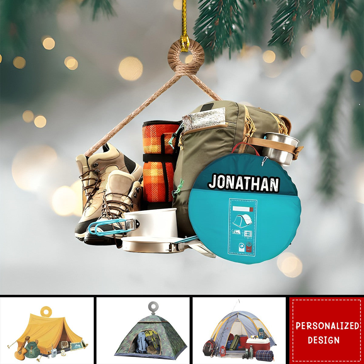 2024 New Release Personalized Camping Christmas Ornament ,Camping Lover Gift, Camping Lover Ornament, Keepsake Gift For Camper, Hiking Decor Gift