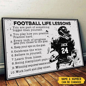 Football Life Lessons - Personalized Football Poster, Gift For Football Players