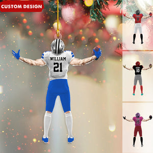 Personalized Football Player Christmas/Car Hanging Ornament - Gift For Football Lovers, 2024 New Release