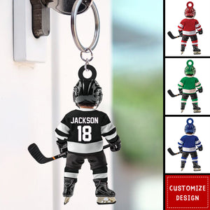 Personalized Hockey Keychain-Gifts For Hockey Lover