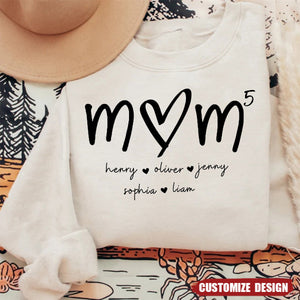 Custom Mama Grandma with Kids Name Personalized Sweatshirt