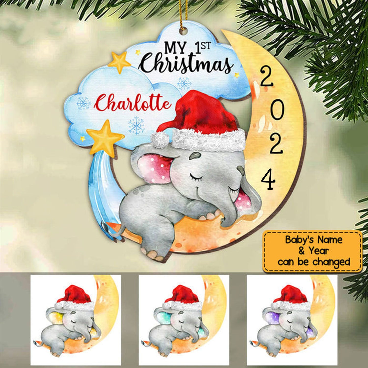 2024 New Release - Elephant Baby First Christmas Ornament