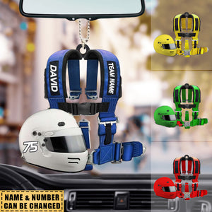 Racing Seat Belt And Helmet Personalized Christmas/ Car Hanging Ornament