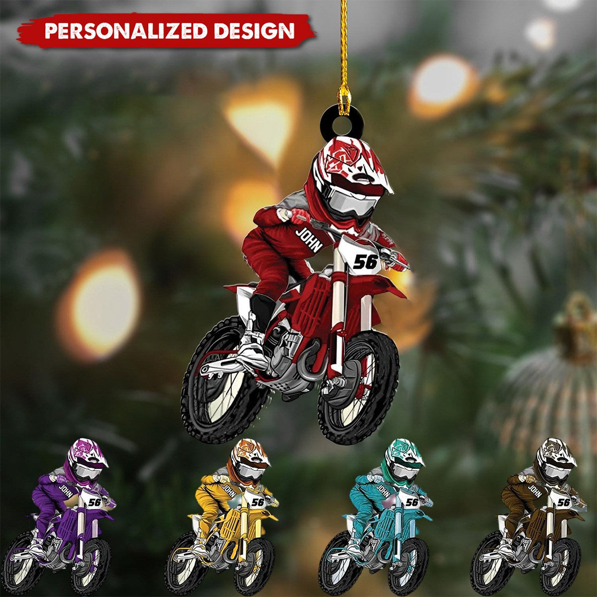 Personalized Motocross Racer Ornament-Gifts For Motocross Lovers-2024 New Release