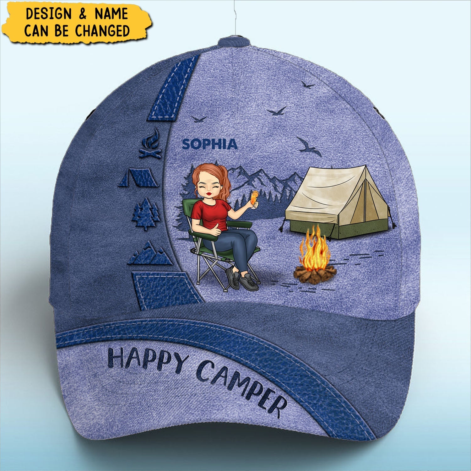 Camp Hair Don't Care - Camping Personalized Custom Hat, All Over Print Classic Cap - Gift For Camping Lovers