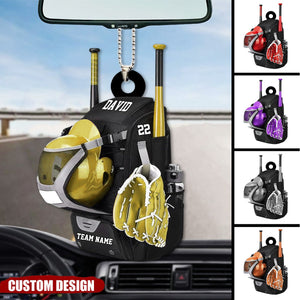 Personalized Baseball Bag Car Ornament-Gift For Baseball Players