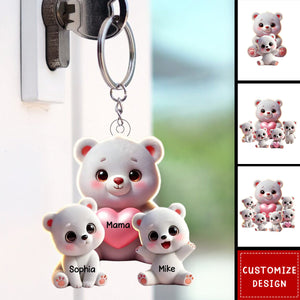 Personalized Grandma Bear Meaningful Keychain