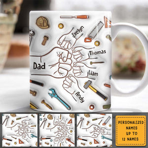 Gift For Dad Grandpa Fist Bump - Personalized 3D Inflated Mug