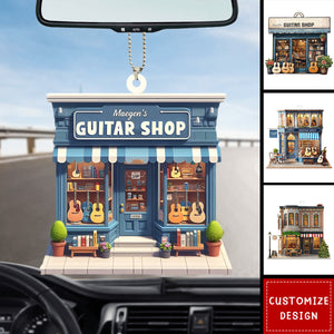 Personalized Guitar Shop Car Ornament-Gift For Guitar Lover