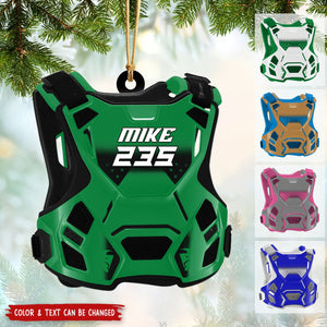 Personalized Motocross Guardian Vest Chest Protector Christmas Ornament, Gift For Motocross Rider - 2024 New Release