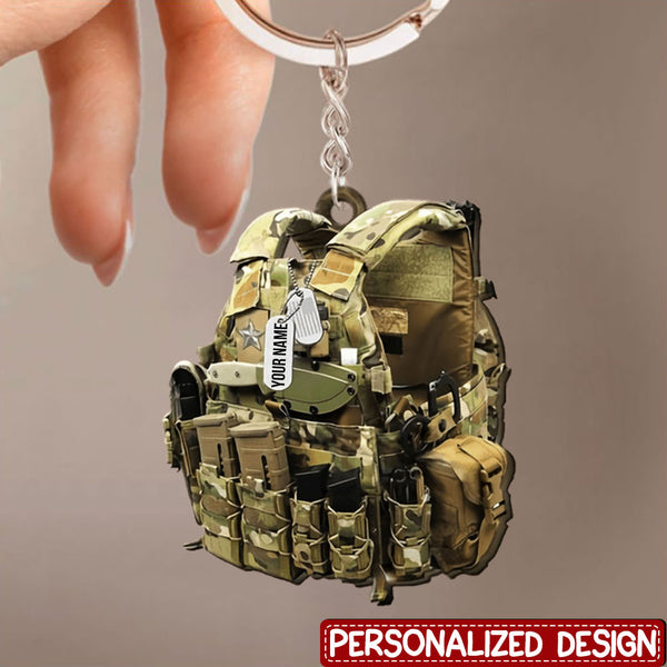 Personalized Electrician Tool Vest Acrylic Keychain - yeetcat