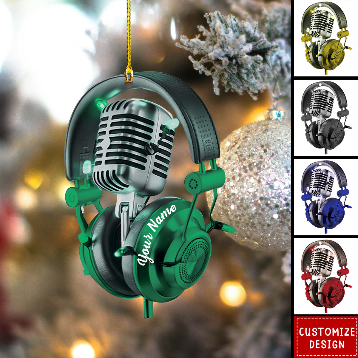 Personalized Microphone Christmas Ornament-Gifts For Sing Lover-2024 New Release